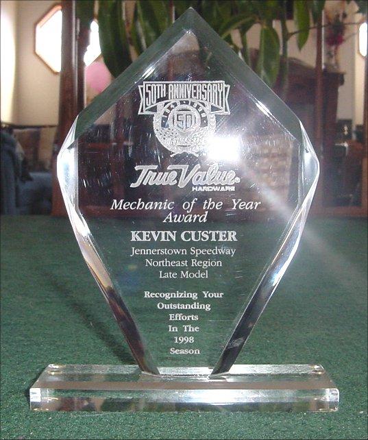 1998 NASCAR Northeast Region True Value Mechanic 
of the Year for Jennerstown Speedway