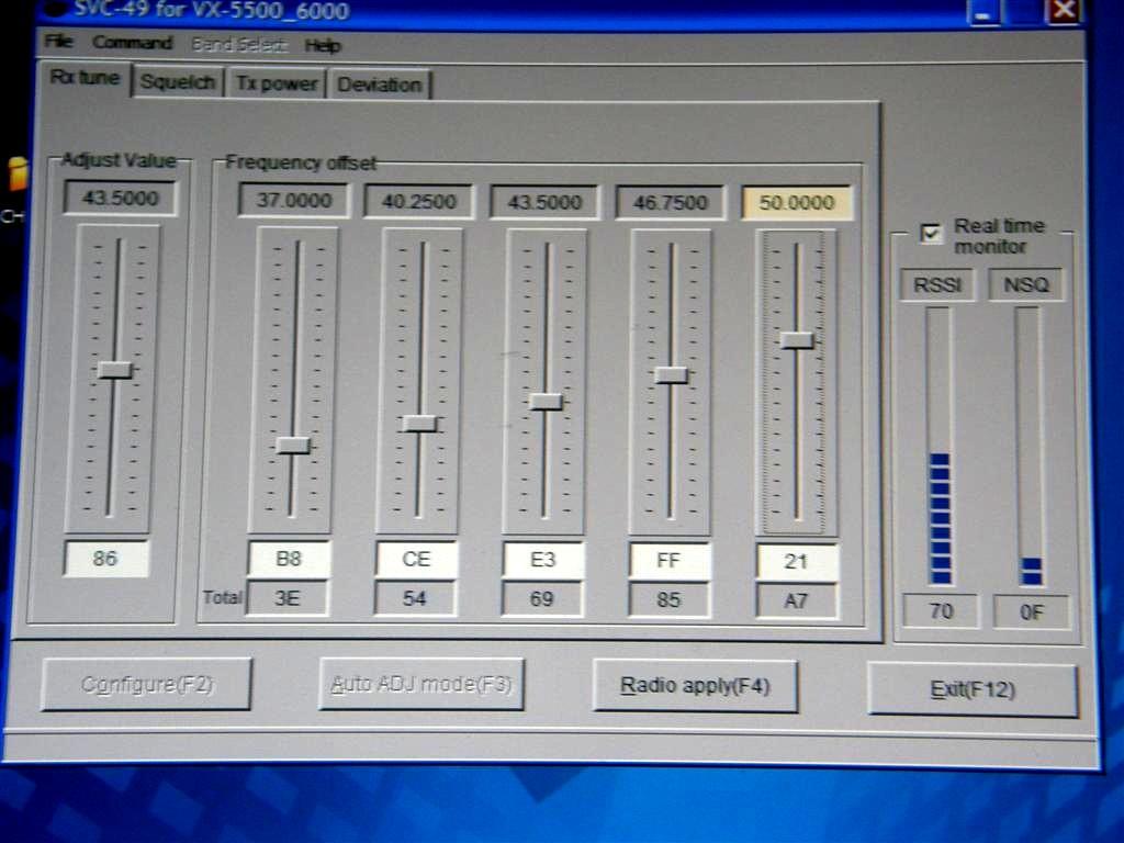 vertex vx-4000 with amateur frequencies